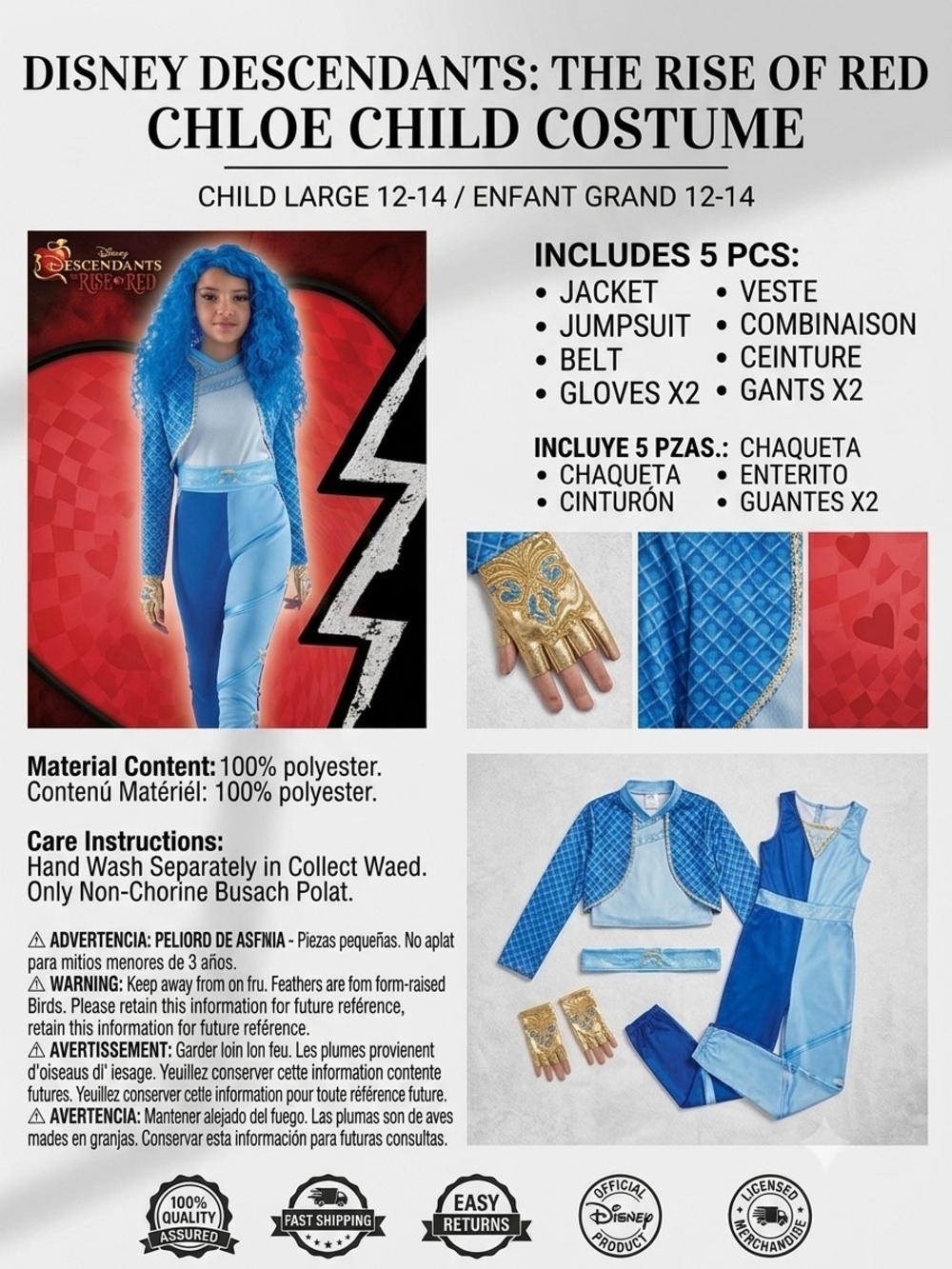Disney Descendants Chloe Child Costume - Blue